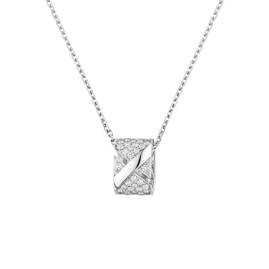 [Love More]LIENS EVIDENCE DIAMOND PAVED NECKLACE