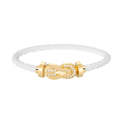 [Love More]CHANCE LARGE 8 FIGURE BUCKLE HALF DIAMOND BRACELET GOLD