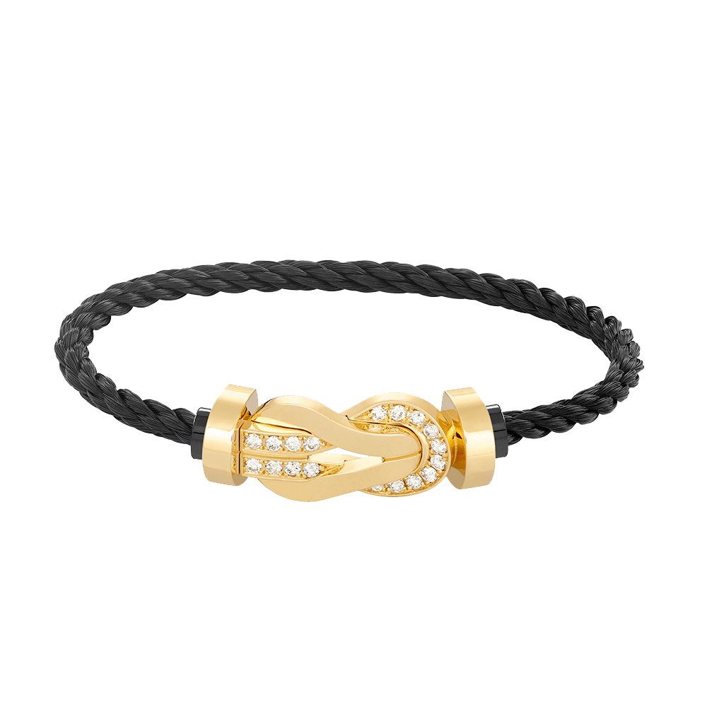 [Love More]CHANCE LARGE 8 FIGURE BUCKLE HALF DIAMOND BRACELET GOLD