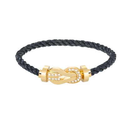 [Love More]CHANCE LARGE 8 FIGURE BUCKLE HALF DIAMOND BRACELET GOLD