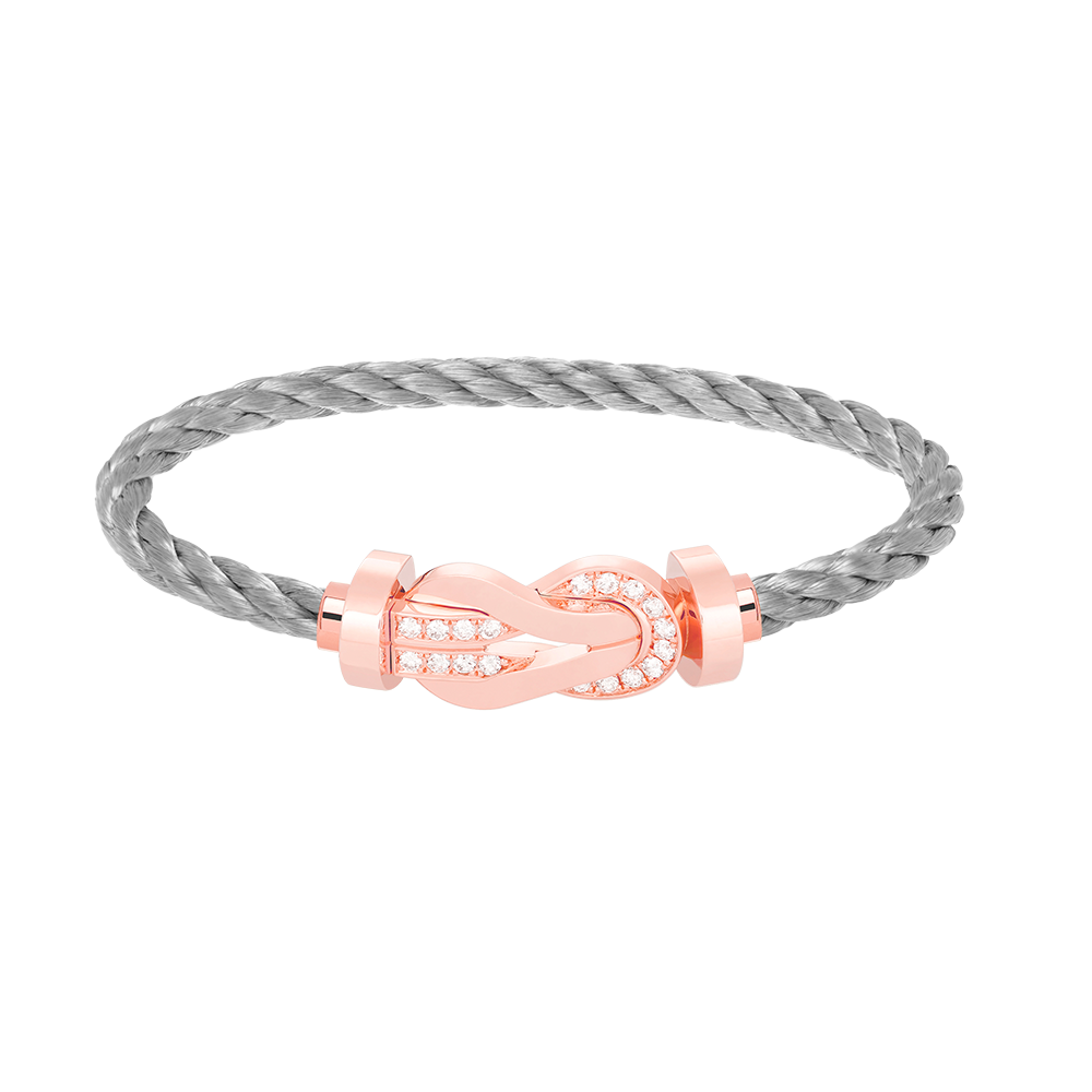 [Love More]CHANCE LARGE 8 FIGURE BUCKLE HALF DIAMOND BRACELET ROSE GOLD