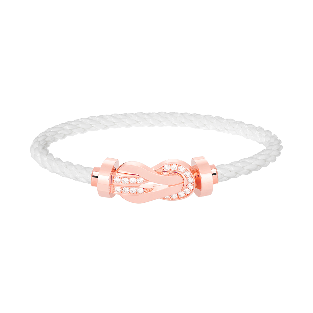 [Love More]CHANCE LARGE 8 FIGURE BUCKLE HALF DIAMOND BRACELET ROSE GOLD