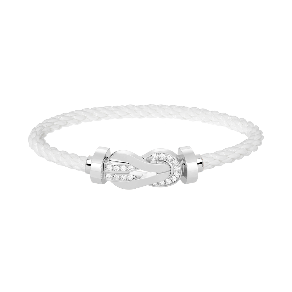 [Love More]CHANCE LARGE 8 FIGURE BUCKLE HALF DIAMOND BRACELET SILVER