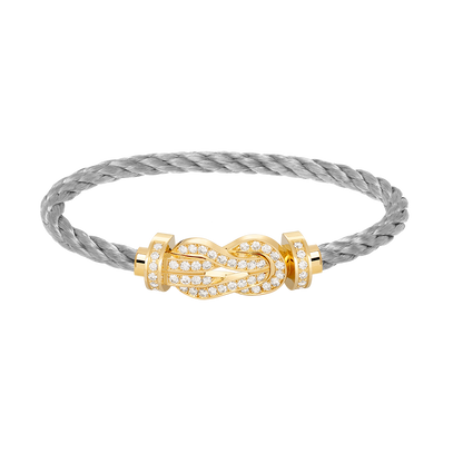 [Love More]CHANCE LARGE 8 FIGURE BUCKLE FULLDIAMOND BRACELET GOLD