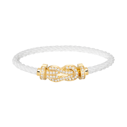 [Love More]CHANCE LARGE 8 FIGURE BUCKLE FULLDIAMOND BRACELET GOLD