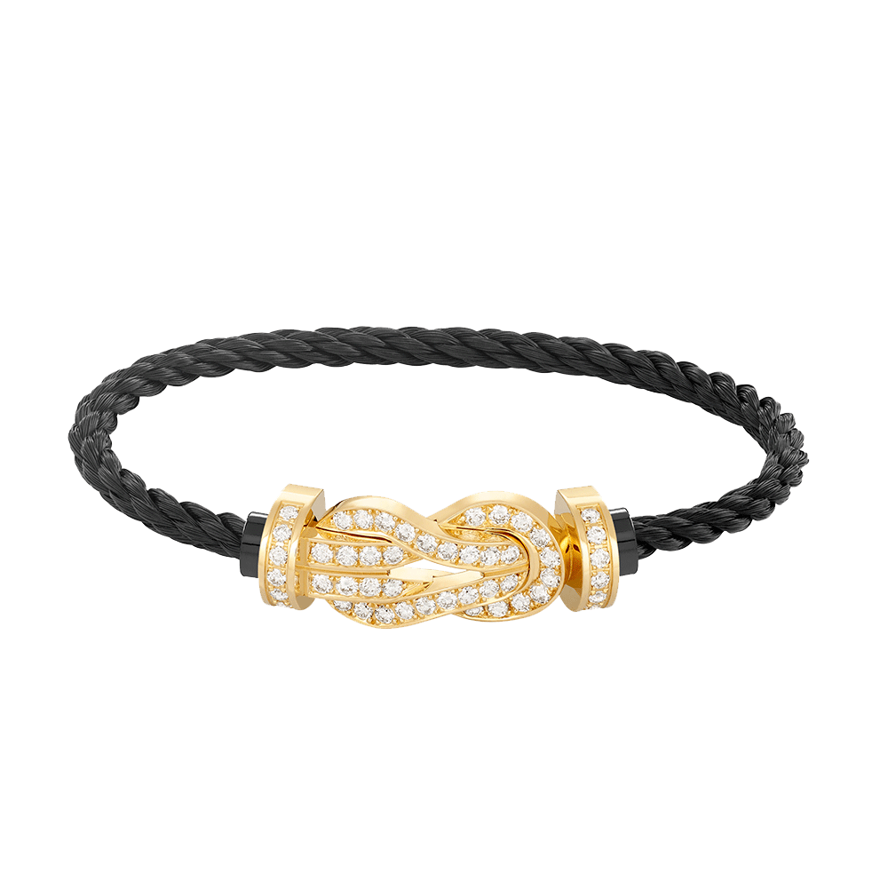 [Love More]CHANCE LARGE 8 FIGURE BUCKLE FULLDIAMOND BRACELET GOLD