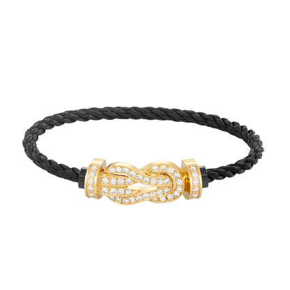 [Love More]CHANCE LARGE 8 FIGURE BUCKLE FULLDIAMOND BRACELET GOLD