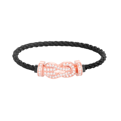 [Love More]CHANCE LARGE 8 FIGURE BUCKLE FULL DIAMOND BRACELET ROSE GOLD