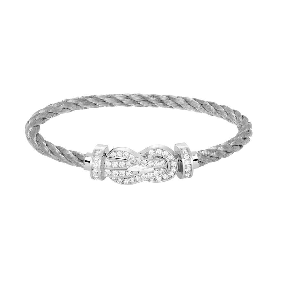 [Love More]CHANCE LARGE 8 FIGURE BUCKLE FULL DIAMOND BRACELET SILVER