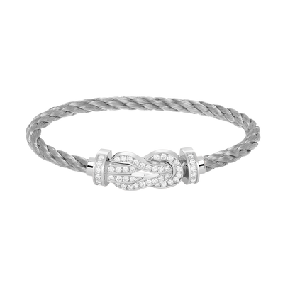 [Love More]CHANCE LARGE 8 FIGURE BUCKLE FULL DIAMOND BRACELET SILVER