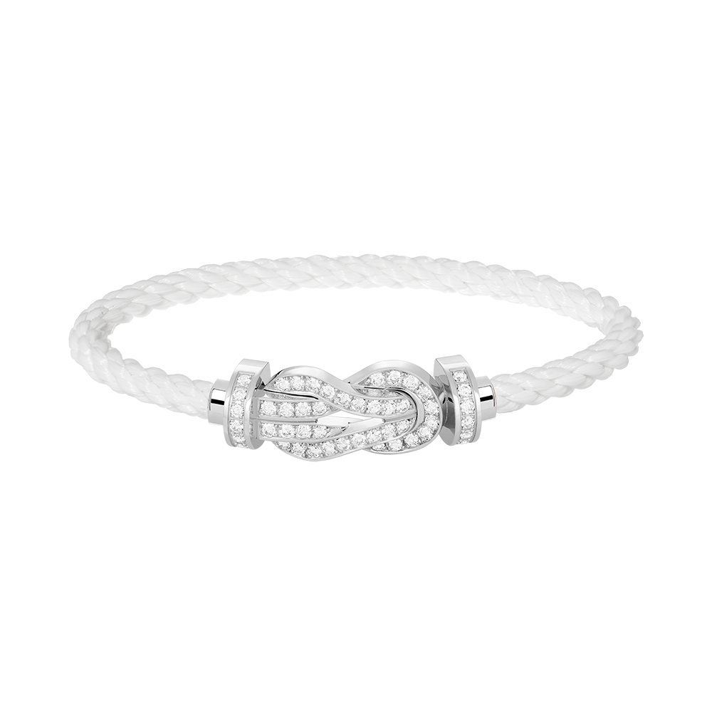 [Love More]CHANCE LARGE 8 FIGURE BUCKLE FULL DIAMOND BRACELET SILVER