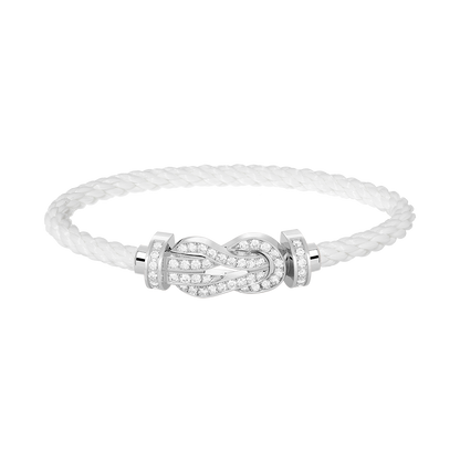 [Love More]CHANCE LARGE 8 FIGURE BUCKLE FULL DIAMOND BRACELET SILVER