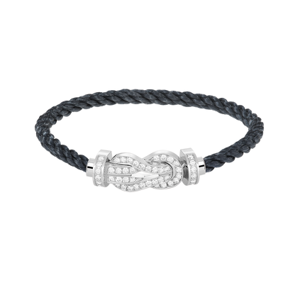 [Love More]CHANCE LARGE 8 FIGURE BUCKLE FULL DIAMOND BRACELET SILVER