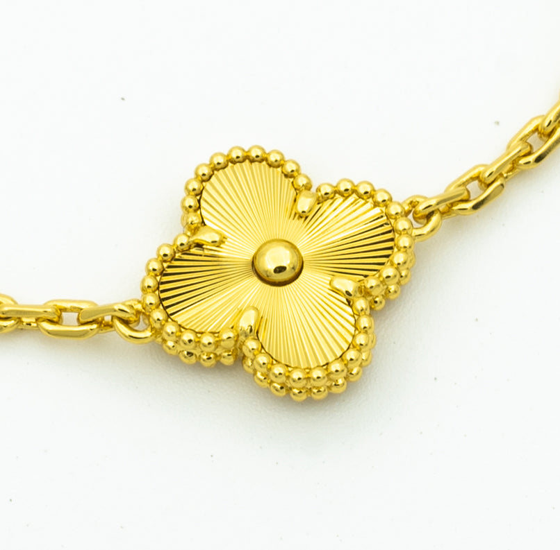 [Love More]CLOVER BRACELET 5 MOTIFS GOLD DIAMOND