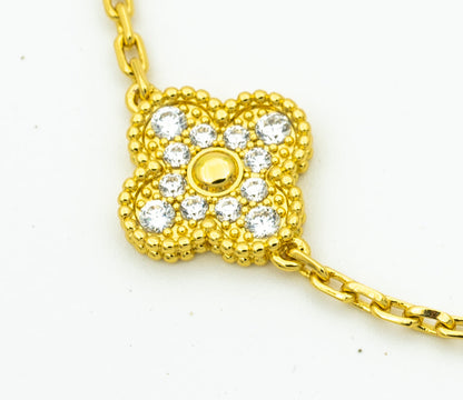 [Love More]CLOVER BRACELET 5 MOTIFS GOLD DIAMOND