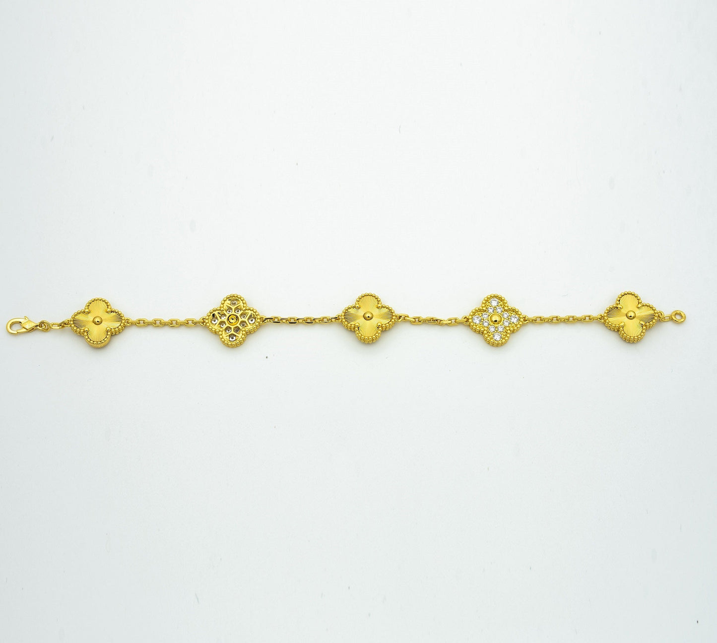 [Love More]CLOVER BRACELET 5 MOTIFS GOLD DIAMOND