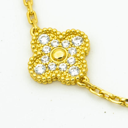 [Love More]CLOVER BRACELET 5 MOTIFS GOLD DIAMOND