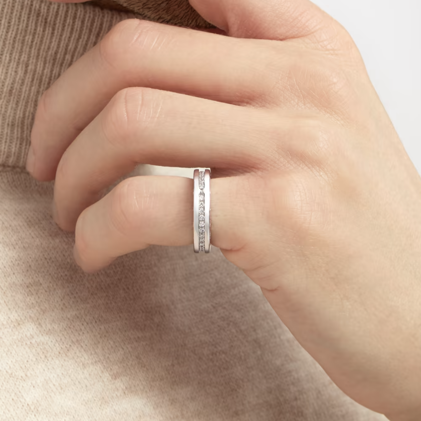 [Love More]ZERO 1 ONE-BAND PAVED DIAMONDS ON THE SPIRAL RING