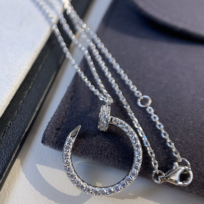 [Love More]JUSTE NECKLACE SILVER DIAMONDS