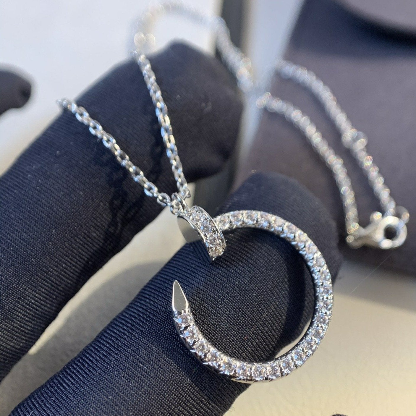 [Love More]JUSTE NECKLACE SILVER DIAMONDS