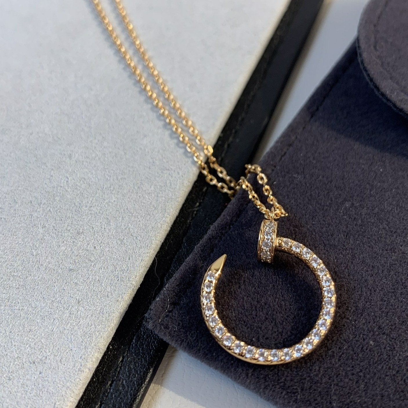 [Love More]JUSTE NECKLACE PINK GOLD DIAMONDS