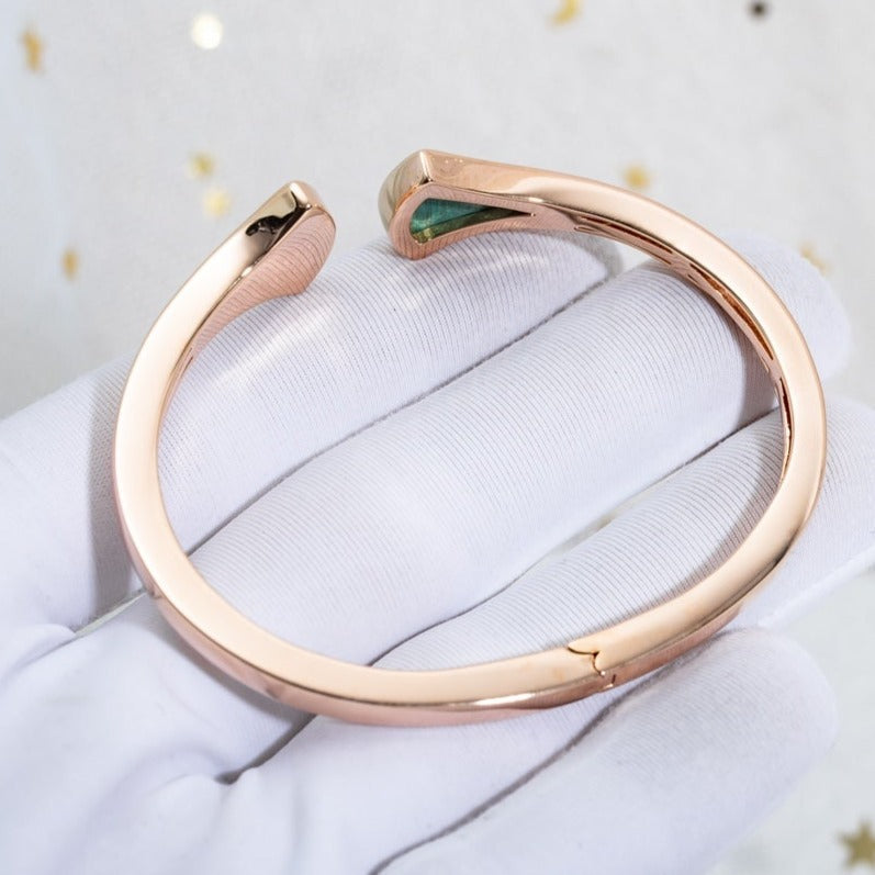 [Love More]DREAM BRACELET OPEN MALACHITE PINK GOLD