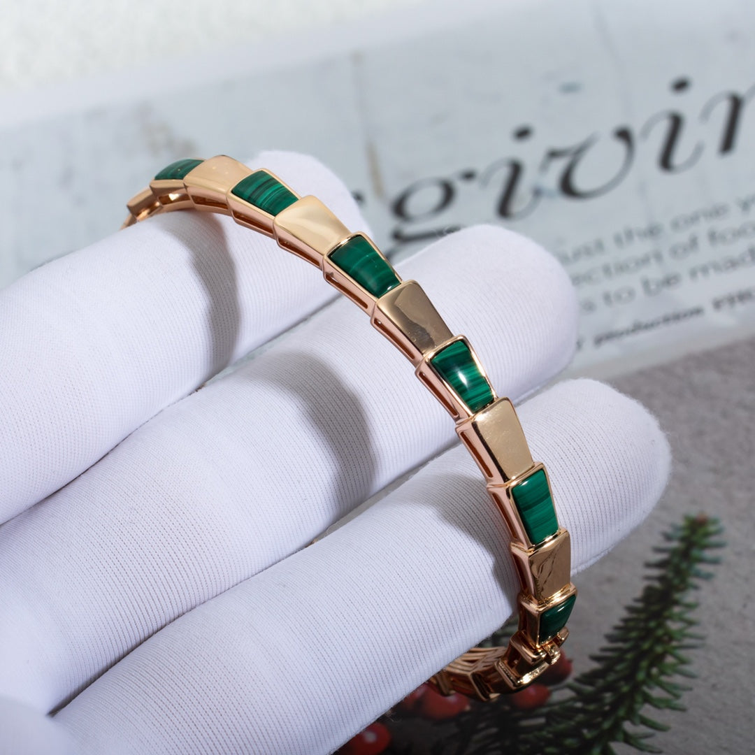 [Love More]SERPENTI BRACELET PINK GOLD MALACHITE