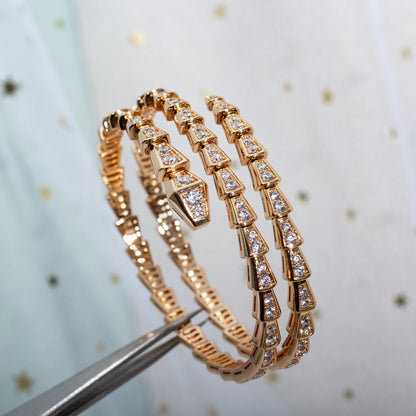 [Love More]SERPENTI BRACELET PINK GOLD DIAMOND DOUBLE ROW