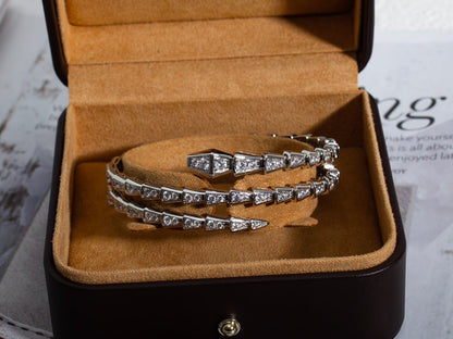 [Love More]SERPENTI BRACELET SILVER DIAMOND DOUBLE ROW