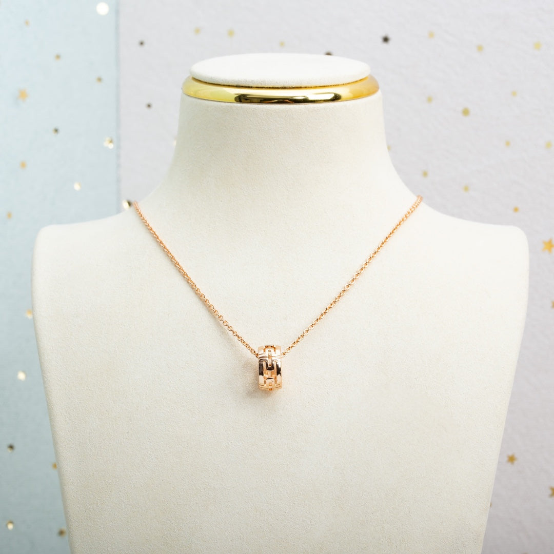 [Love More]PARENTESI NECKLACE PINK GOLD