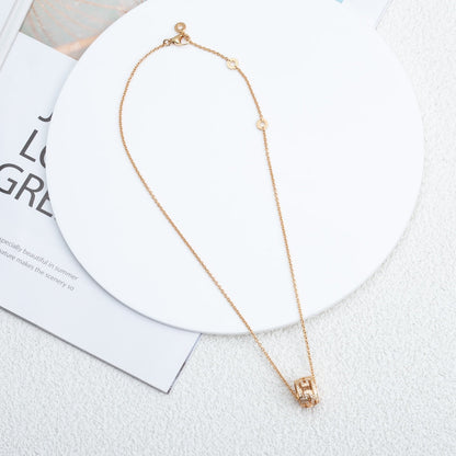 [Love More]PARENTESI NECKLACE PINK GOLD DIAMOND