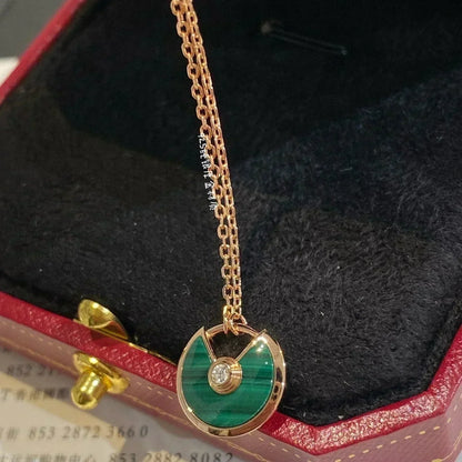 [Love More]AMULETTE ROSE GOLD MALACHITE NECKLACE