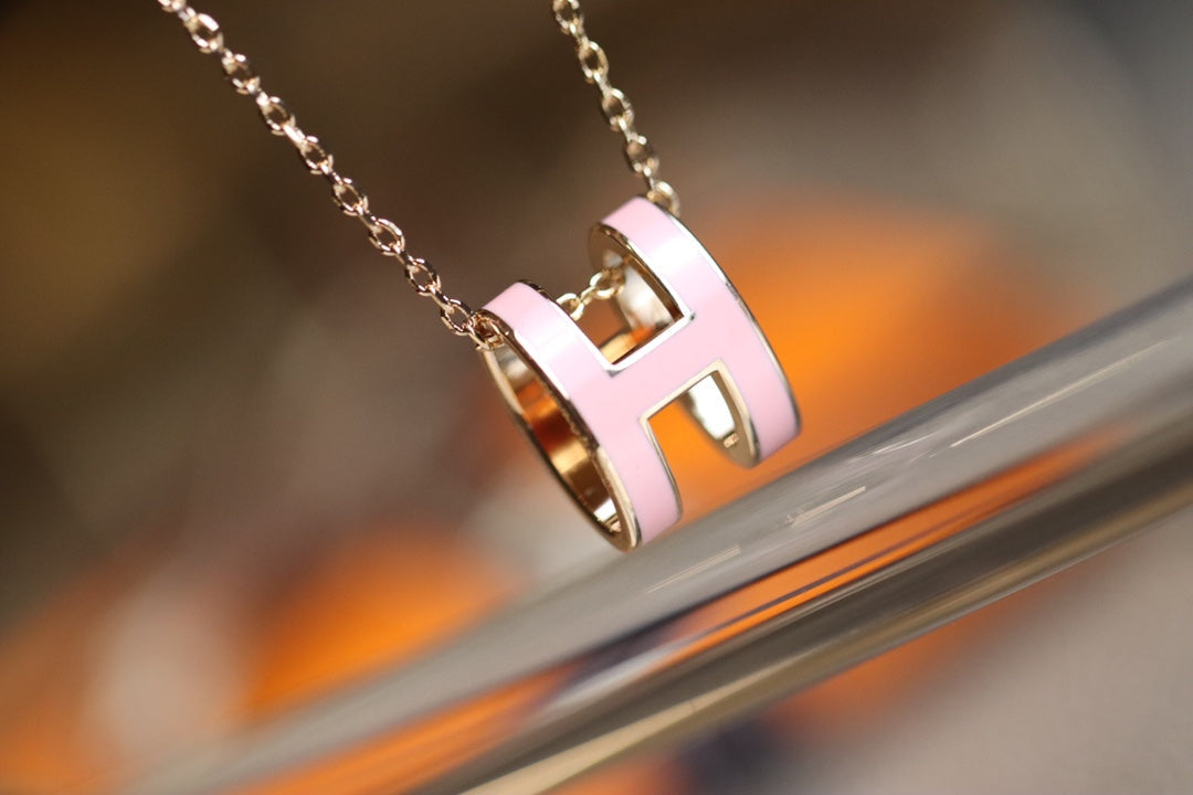 [Love More]POP H PEDANT PINK GOLD