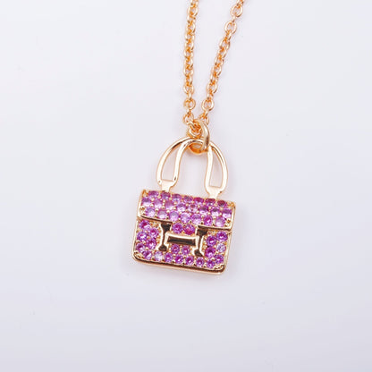 [Love More]CONSTANCE PEDANT PURPLE DIAMOND NECKLACE