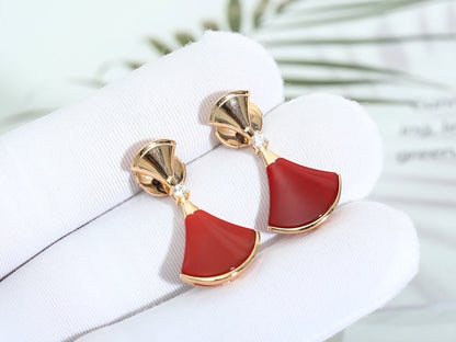 [Love More]DREAM Carnelian PINK GOLD EARRINGS