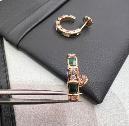 [Love More]SERPENTI MALACHITE PINK GOLD EARRINGS