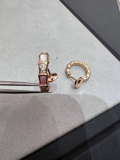 [Love More]SERPENTI MOP PINK GOLD EARRINGS