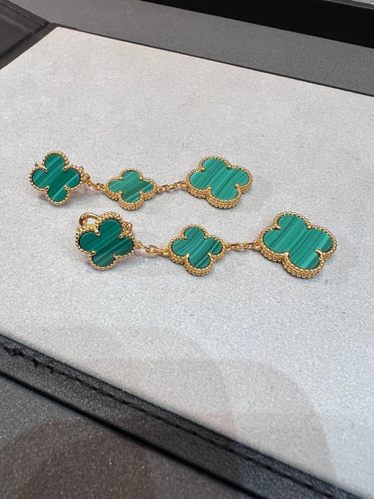 [Love More]CLOVER MALACHITE 3 MOTIFS GOLD