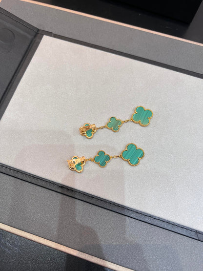 [Love More]CLOVER MALACHITE 3 MOTIFS GOLD