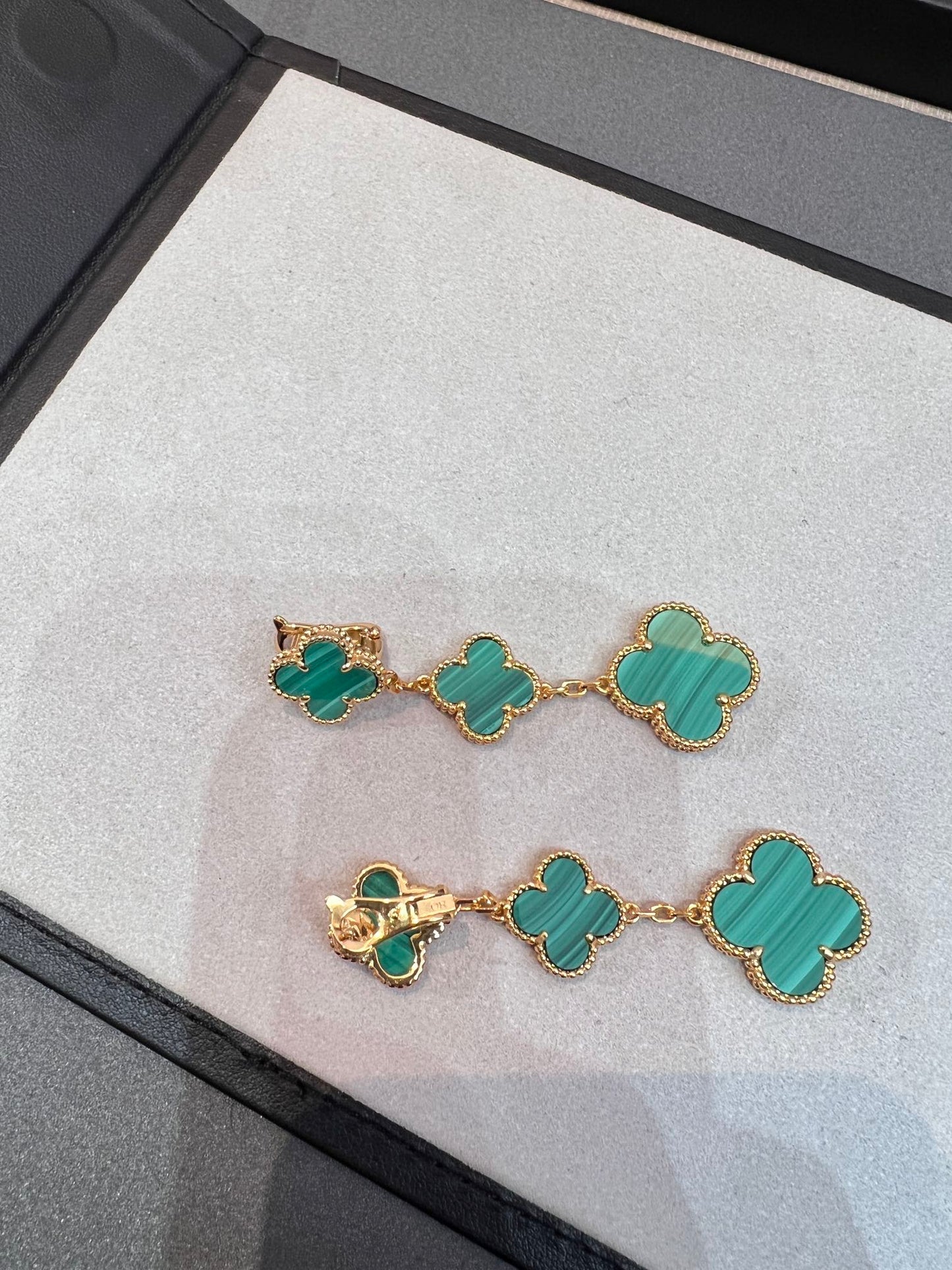 [Love More]CLOVER MALACHITE 3 MOTIFS GOLD