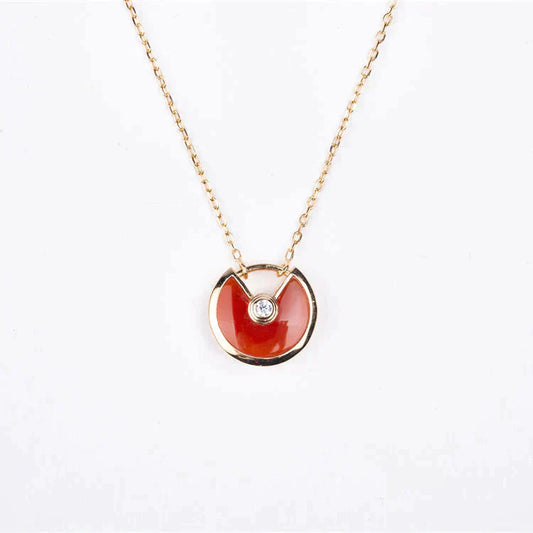 [Love More]AMULETTE GOLD CARNELIAN ONYX NECKLACE