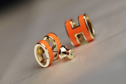 [Love More]MINI POP H EARRINGS ORANGE