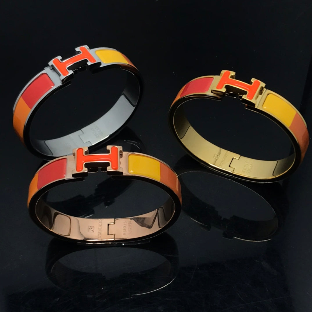 [Love More]H BRACELET ORANGE RAINBOW CERAMIC