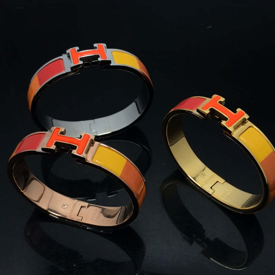 [Love More]H BRACELET ORANGE RAINBOW CERAMIC