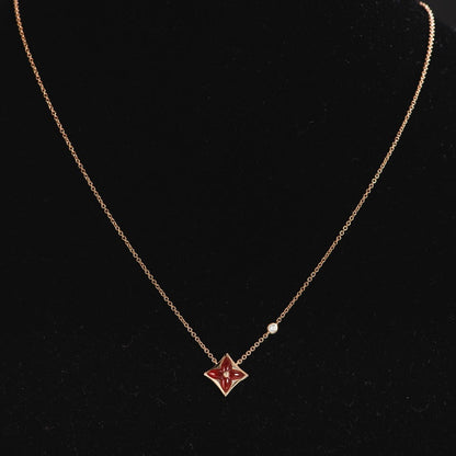 [Love More]STAR NECKLACE PINK GOLD 1 DIAMOND