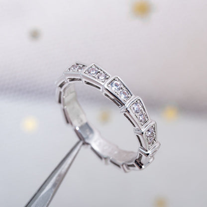 [Love More]SERPENTI RING SILVER DIAMOND PAVED 3MM