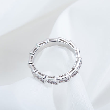 [Love More]SERPENTI RING SILVER DIAMOND PAVED 3MM