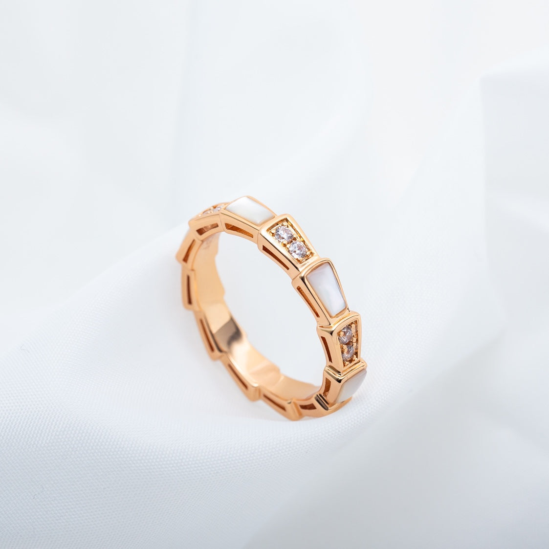 [Love More]SERPENTI RING PINK GOLD DIAMOND MOP 3MM