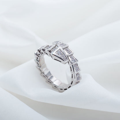 [Love More]SERPENTI RING SILVER DIAMOND PAVED 4MM