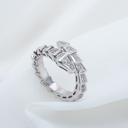 [Love More]SERPENTI RING SILVER DIAMOND PAVED 4MM